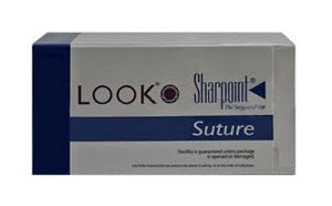 Surgical Specialties  787B Nonabsorbable Suture with Needle LOOK Silk C-17 3/8 Circle Reverse Cutting Needle Size 4 - 0 Braided