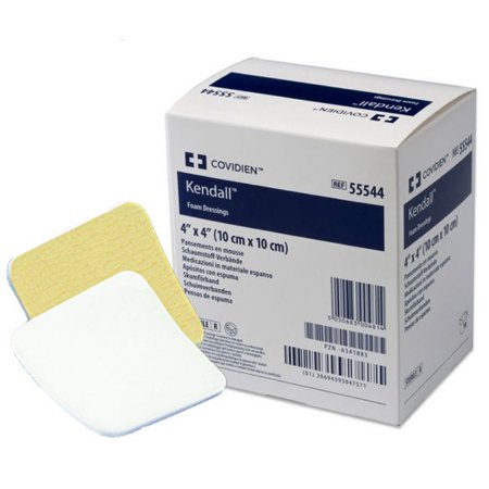 Cardinal  55544B Foam Dressing Kendall Foam Island 4 X 4 Inch With Border Film Backing Acrylic Adhesive Square Sterile