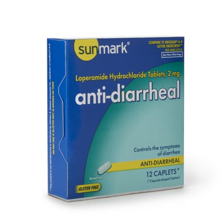 McKesson Brand 49348052902 Anti-Diarrheal sunmark 2 mg Strength Caplet 12 per Box