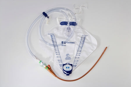 Cardinal  6148ICLL Indwelling Catheter Tray Dover IC 2-Way Foley 18 Fr. 5 cc Balloon Silver Coated Silicone