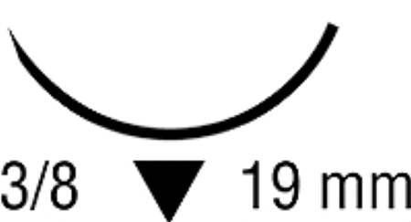 Covidien  SC-5627G Absorbable Suture with Needle Caprosyn Polyester P-12 3/8 Circle Precision Reverse Cutting Needle Size 4 - 0 Monofilament