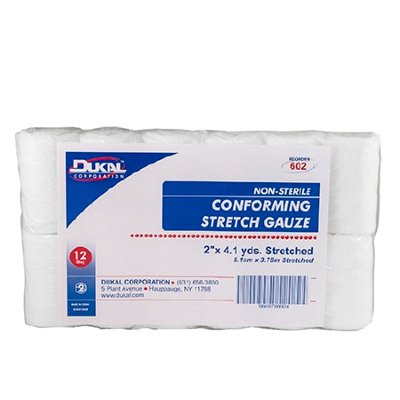 Dukal  602 Conforming Bandage Dukal 2 Inch X 4-1/10 Yard 12 per Pack NonSterile 1-Ply Roll Shape