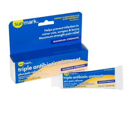 McKesson Brand 49348060072 First Aid Antibiotic with Pain Relief sunmark Ointment 1 oz. Tube