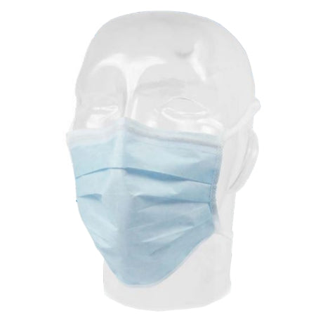 Aspen Surgical Products 65-3110 Surgical Mask Comfort-Plus Pleated Tie Closure One Size Fits Most Blue NonSterile Not Rated Adult