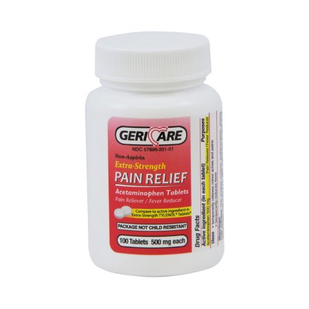 Geri-Care  60-201-01 Pain Relief Geri-Care 500 mg Strength Acetaminophen Tablet 100 per Bottle