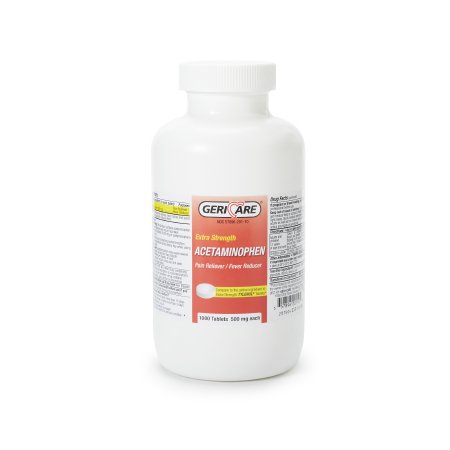 Geri-Care  60-201-10 Pain Relief Geri-Care 500 mg Strength Acetaminophen Tablet 1,000 per Bottle