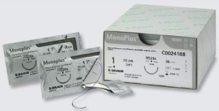 Tissue Seal LLC  C0024907 Absorbable Suture with Needle MonoPlus Polydioxanone DSMP19 3/8 Circle Reverse Cutting Needle Size 4 - 0 Monofilament