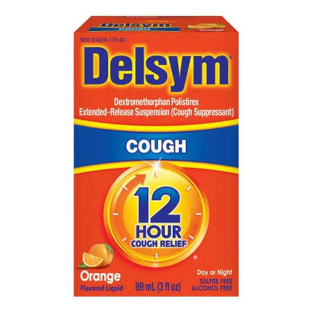 Reckitt Benckiser  63824017563 Cold and Cough Relief Delsym 30 mg / 5 mL Strength Liquid 3 oz.