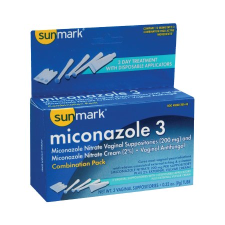 McKesson Brand 49348035543 Vaginal Antifungal Kit sunmark 2% Strength / 200 mg Cream / Suppository