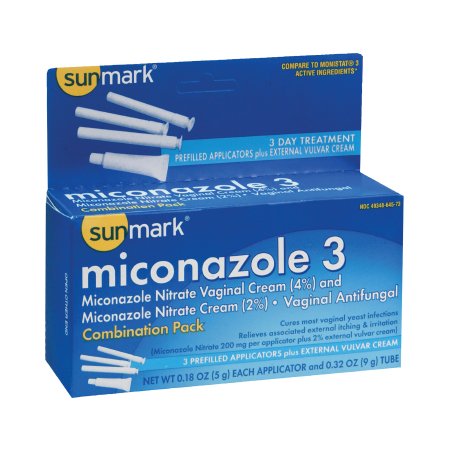 McKesson Brand 49348064573 Vaginal Antifungal Kit sunmark 2% Strength / 200 mg Cream / Suppository