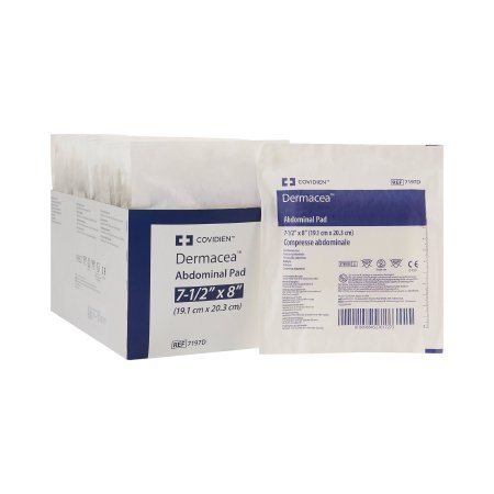 Cardinal  7197D Abdominal Pad Dermacea 7-1/2 X 8 Inch 1 per Pack Sterile Rectangle