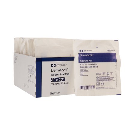 Cardinal  7198D Abdominal Pad Dermacea 8 X 10 Inch 1 per Pack Sterile Rectangle