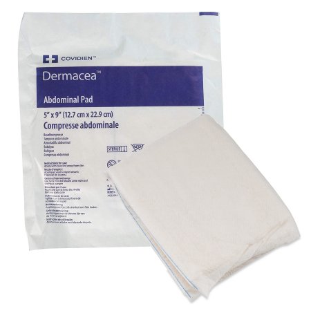 Cardinal  6196D Abdominal Pad Dermacea 5 X 9 Inch 880 per Case NonSterile Rectangle