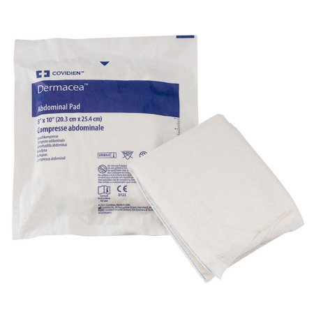 Cardinal  6198D Abdominal Pad Dermacea 8 X 10 Inch 432 per Case NonSterile Rectangle