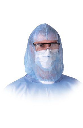 Medline NONSH600 Head / Beard Cover One Size Fits Most Blue Elastic Closure