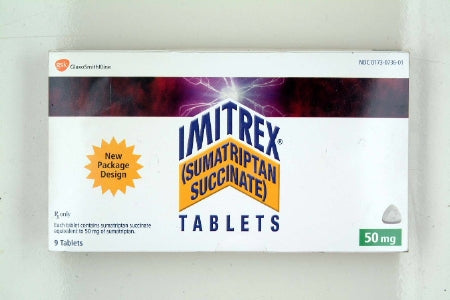 Glaxo Consumer Products  00173073601 Imitrex Sumatriptan Succinate 50 mg Tablet Blister Pack 9 Tablets