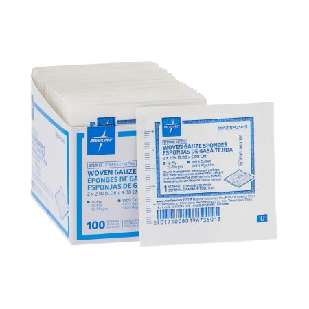 Medline  PRM21419 Gauze Sponge Medline 2 X 2 Inch 1 per Pack Sterile 12-Ply Square