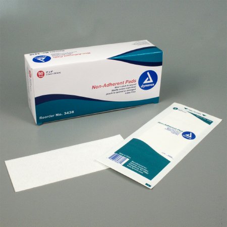 Dynarex  3438 Non-Adherent Dressing Dynarex 3 X 8 Inch Sterile Rectangle