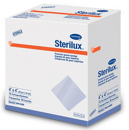 Hartmann  56910000 Gauze Sponge Sterilux 4 X 4 Inch 2 per Pack Sterile 12-Ply Square