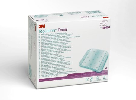 3M  90600 Foam Dressing 3M Tegaderm High Performance 2 X 2 Inch Without Border Film Backing Nonadhesive Square Sterile