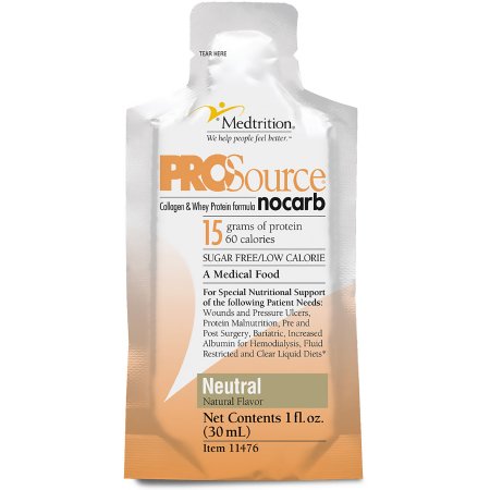 Medtrition/National Nutrition 11476 Oral Supplement ProSource NoCarb Neutral Flavor Liquid 1 oz. Pouch