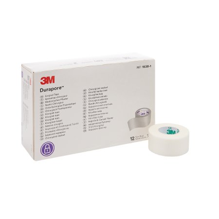 3M  1538-1 Medical Tape 3M Durapore White 1 Inch X 10 Yard Silk-Like Cloth NonSterile