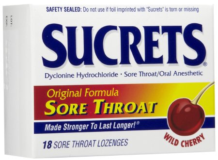 Emerson Healthcare  63736000885 Sore Throat Relief Sucrets 2 mg Strength Lozenge 18 per Bag