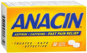 Emerson Healthcare  63736020035 Pain Relief Anacin 400 mg - 32 mg Strength Aspirin / Caffeine Tablet 50 per Bottle