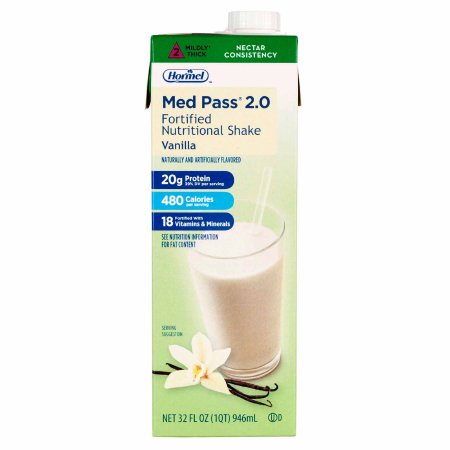 Hormel Food Sales 27016 Oral Supplement Med Pass 2.0 Vanilla Flavor Liquid 32 oz. Carton