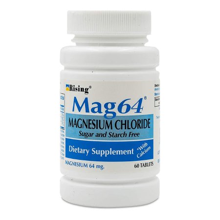 Rising Pharmaceuticals  68585000575 Mineral Supplement Mag 64 Magnesium Chloride 64 mg Strength Tablet 60 per Bottle