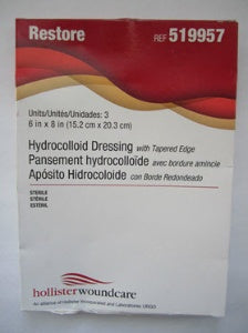 Hollister  519957 Hydrocolloid Dressing Restore 6 X 8 Inch Rectangle