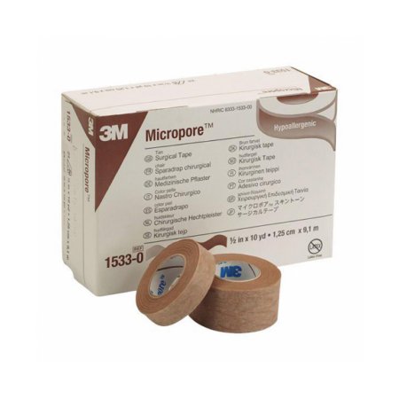 3M  1533-0 Medical Tape 3M Micropore Tan 1/2 Inch X 10 Yard Paper NonSterile