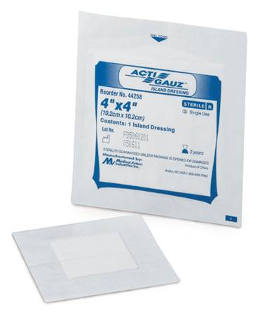 Medical Action Industries  44258 Adhesive Dressing Acti-Gauze 4 X 4 Inch Gauze Square White Sterile