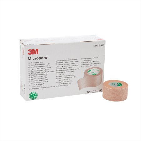 3M  1533-1 Medical Tape 3M Micropore Tan 1 Inch X 10 Yard Paper NonSterile