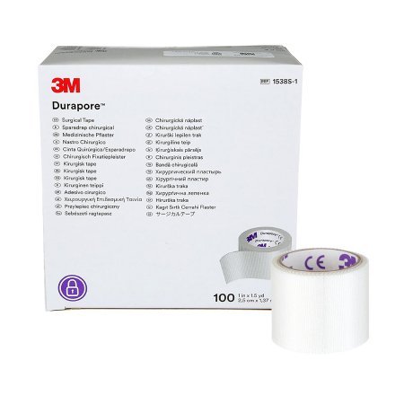 3M  1538S-1 Medical Tape 3M Durapore White 1 Inch X 1-1/2 Yard Silk-Like Cloth NonSterile