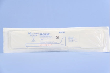 J & J Healthcare Systems  M8706 Nonabsorbable Suture with Needle Prolene Polypropylene C-1 3/8 Circle Taper Point Needle Size 6 - 0 Monofilament