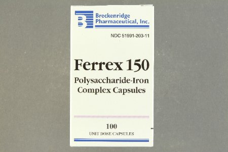 Breckenridge Pharmaceutical  51991020311 Mineral Supplement Ferrex Polysaccharide / Iron 150 mg Strength Capsule 100 per Box