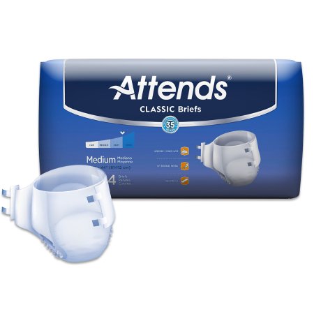 Attends Healthcare Products BRB20 Unisex Adult Incontinence Brief Attends Classic Medium Disposable Heavy Absorbency