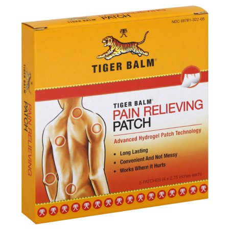 Prince of Peace Enterprises  03927832200 Topical Pain Relief Tiger Balm 80 mg - 24 mg - 16 mg Strength Camphor / Menthol / Capsaicin Patch 5 per Box