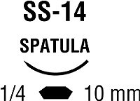 Covidien  L-1791K Absorbable Suture with Needle Polysorb Polyester SS-14 1/4 Circle Spatula Needle Size 6 - 0 Braided