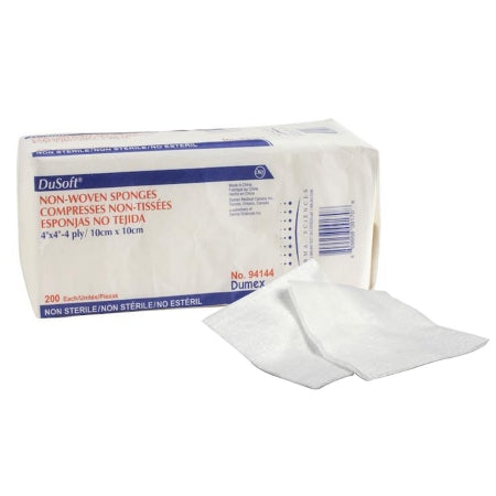 Gentell  94144 Nonwoven Sponge Dusoft 4 X 4 Inch 200 per Pack NonSterile 4-Ply Square