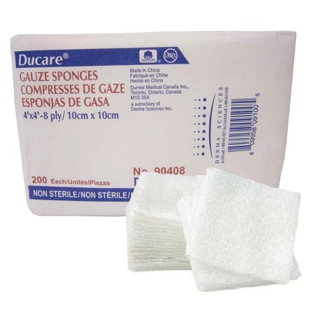 Gentell  90408 Gauze Sponge Ducare 4 X 4 Inch 200 per Pack NonSterile 8-Ply Square