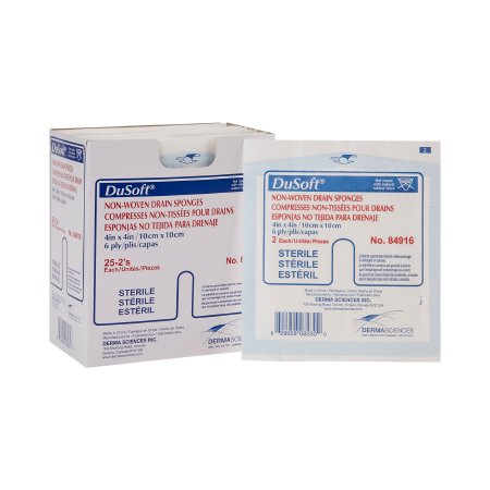 Gentell  84916 Drain Sponge DuSoft 4 X 4 Inch Sterile 6-Ply