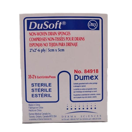 Gentell  84918 Drain Sponge DuSoft 2 X 2 Inch Sterile 6-Ply