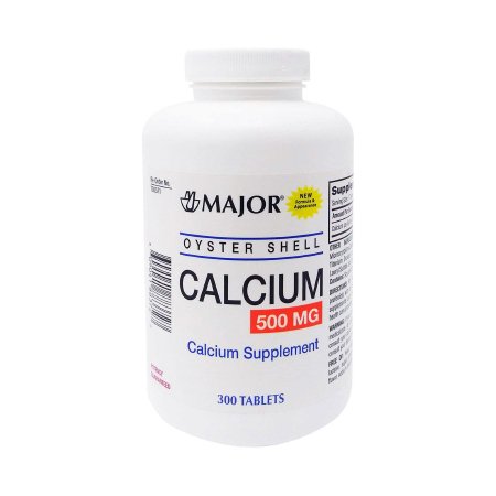 Major Pharmaceuticals  00904188372 Joint Health Supplement Major Oyster Shell Oyster Shell Calcium 500 mg Strength Tablet 300 per Bottle