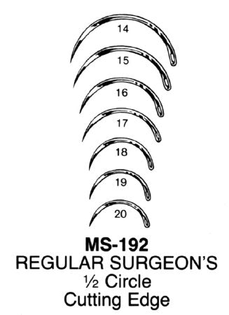 Integra Lifesciences  MS192-14 Conventional Cutting Suture Needle Integra Miltex Regular Surgeon's Type Size 14 Needle Reusable