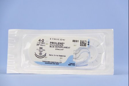 J & J Healthcare Systems  8861H Nonabsorbable Suture with Needle Prolene Polypropylene BB 3/8 Circle Taper Point Needle Size 4 - 0 Monofilament