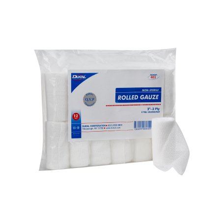 Dukal  403 Conforming Bandage Dukal 3 Inch X 5 Yard 12 per Pack NonSterile 2-Ply Roll Shape