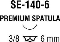 Medtronic MITG  N-2730-K Nonabsorbable Suture with Needle Monosof~Dermalon Nylon SE-140-6 3/8 Circle Spatula Needle Size 10 - 0 Monofilament