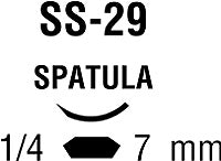 Medtronic MITG  L-1755K Absorbable Suture with Needle Polysorb Polyester SS-29 1/4 Circle Conventional Cutting Spatula Needle Size 6 - 0 Braided